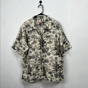Havana Jacks Cafe Mens 100% Silk Hawaiian Shirt Tropical Print Sz‎ XL Vacay Wear